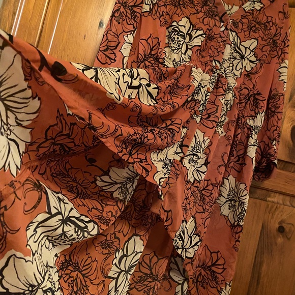 George Floral Printed Sheer Dress, high-low dress, cover up dress for swimwear - Picture 2 of 4